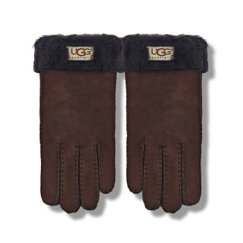 UGG Перчатки Замшевые Женские Шоколадные