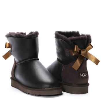UGG Bailey Bow Mini Metallic Chocolate
