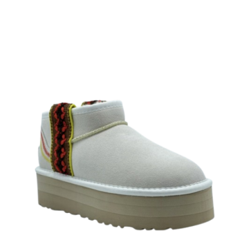UGG Classic Ultra Mini Braid Platform White UGG Classic Ultra Mini Braid Platform White