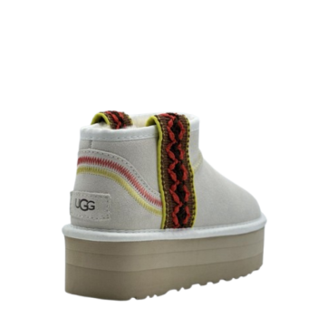 UGG Classic Ultra Mini Braid Platform White UGG Classic Ultra Mini Braid Platform White