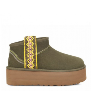 UGG Classic Ultra Mini Braid Platform Burnt Olive