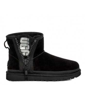 UGG Classic Mini Zipper Tape Logo Black