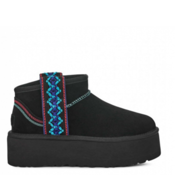 UGG Classic Ultra Mini Braid Platform Black UGG Classic Ultra Mini Braid Platform Black