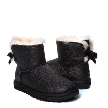 UGG Bailey Bow Mini Sparkle Boot Black