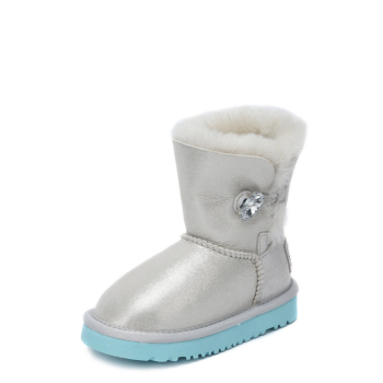 UGG Kids Bailey Button I Do White