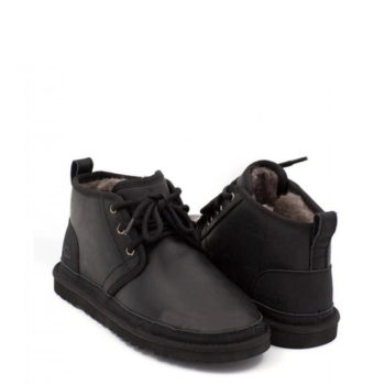 UGG Kids Neumel Zip Leather Black