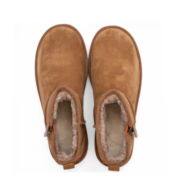 UGG Mens Classic Ultra Mini Zip Boot Chestnut