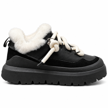 UGG Mens Heritage Utility Sneaker Leather Black