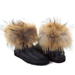 UGG Fox Fur Metallic Black UGG Fox Fur Metallic Black