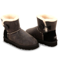 UGG Mini Bailey Button Bomber Jacket Black UGG Mini Bailey Button Bomber Jacket Black