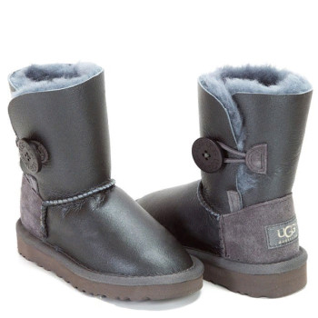 UGG Kids Bailey Button Metallic Grey UGG Kids Bailey Button Metallic Grey