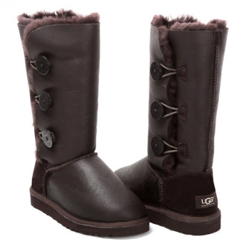 UGG Bailey Button Triplet Metallic Chocolate