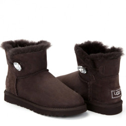 UGG Mini Bailey Button Bling Chocolate UGG Mini Bailey Button Bling Chocolate