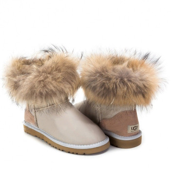 UGG Fox Fur Metallic Sand UGG Fox Fur Metallic Sand