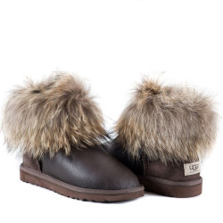 UGG Fox Fur Metallic Chocolate