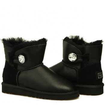 UGG Mini Bailey Button Bling Metallic Black UGG Mini Bailey Button Bling Metallic Black