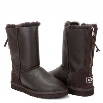 UGG Short Zip Metallic Chocolate