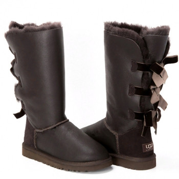 UGG Bailey Bow Tall Metallic Chocolate