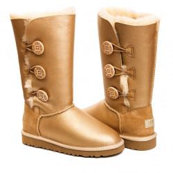 UGG Bailey Button Triplet Metallic Soft Gold