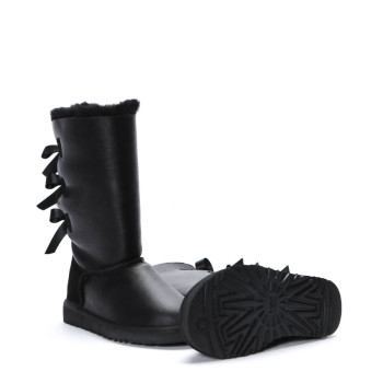 UGG Bailey Bow Tall Metallic Black