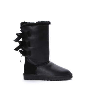 UGG Bailey Bow Tall Metallic Black