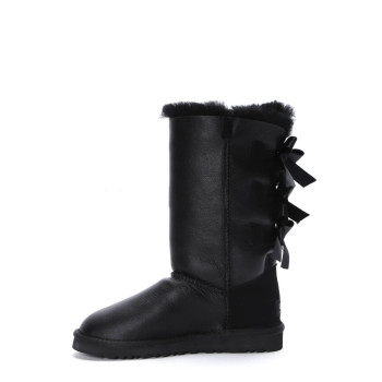 UGG Bailey Bow Tall Metallic Black
