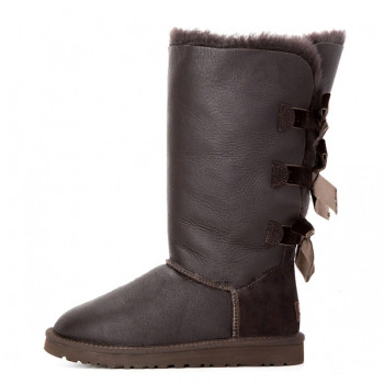 UGG Bailey Bow Tall Metallic Chocolate
