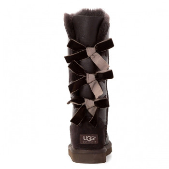 UGG Bailey Bow Tall Metallic Chocolate