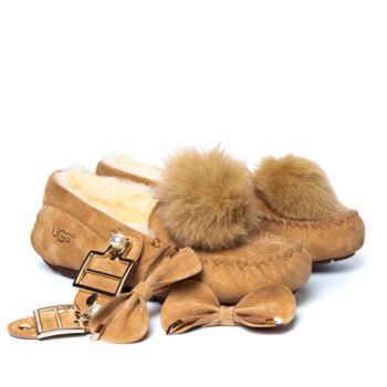 UGG Dakota Pom Pom New Chestnut