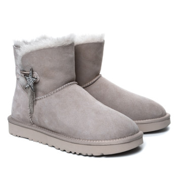 UGG Mini Bailey Button Star Grey UGG Mini Bailey Button Star Grey