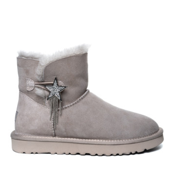 UGG Mini Bailey Button Star Grey UGG Mini Bailey Button Star Grey