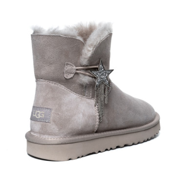 UGG Mini Bailey Button Star Grey UGG Mini Bailey Button Star Grey