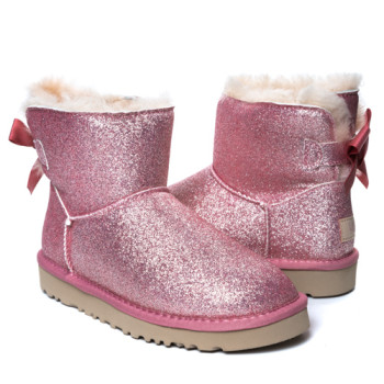 UGG Bailey Bow Mini Sparkle Boot Pink