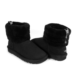 UGG Classic Mini Fluff Quilted Boot Black
